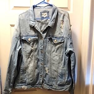 Distressed Denim Jacket (3X)